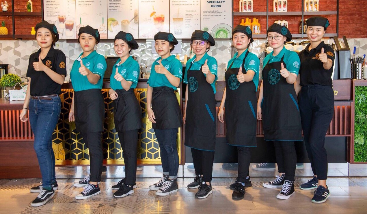 dong phu quan cafe fastfood 6 2 - 90+ Mẫu Áo Đồng Phục Quán Cà Phê, Trà Sữa