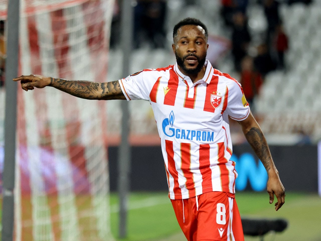 Guelor Kanga celebrates scoring for Red Star Belgrade on October 6, 2022 - Sports Mole