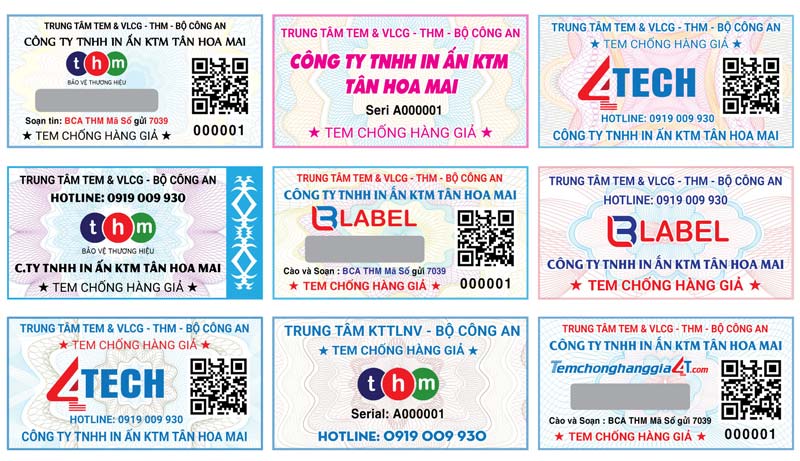 Bộ Công an Tem chống hàng giả Tân Hoa Mai